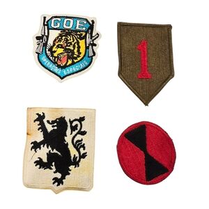 Vintage Military Patches Set - Set of 4 - 3 Army Infantry Patches and 1 GOE